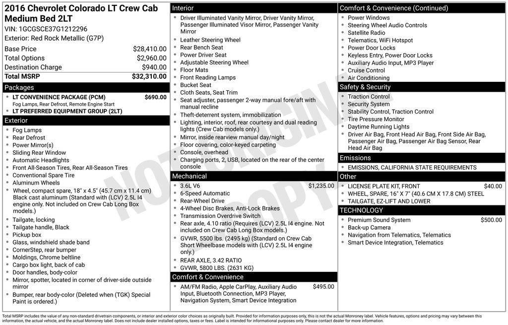 2016 Chevrolet Colorado LT in Gilroy CA For Sale - Image 1