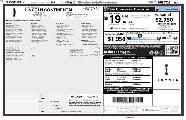 2017 Lincoln Continental Select in Pensacola FL For Sale - Image 1