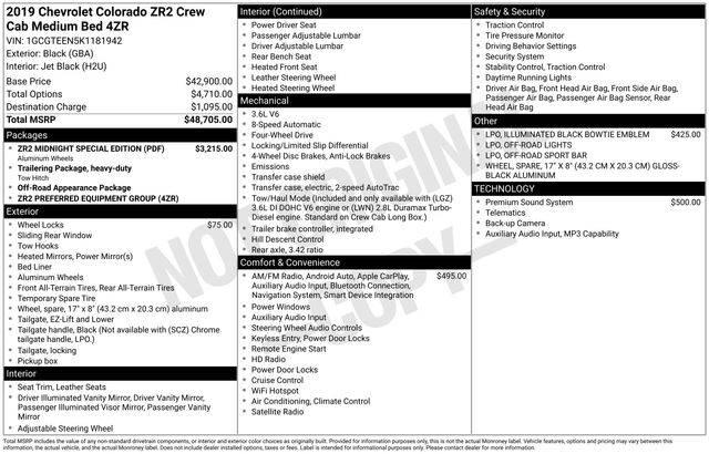 2019 Chevrolet Colorado ZR2 in Jacksonville FL For Sale - Image 1