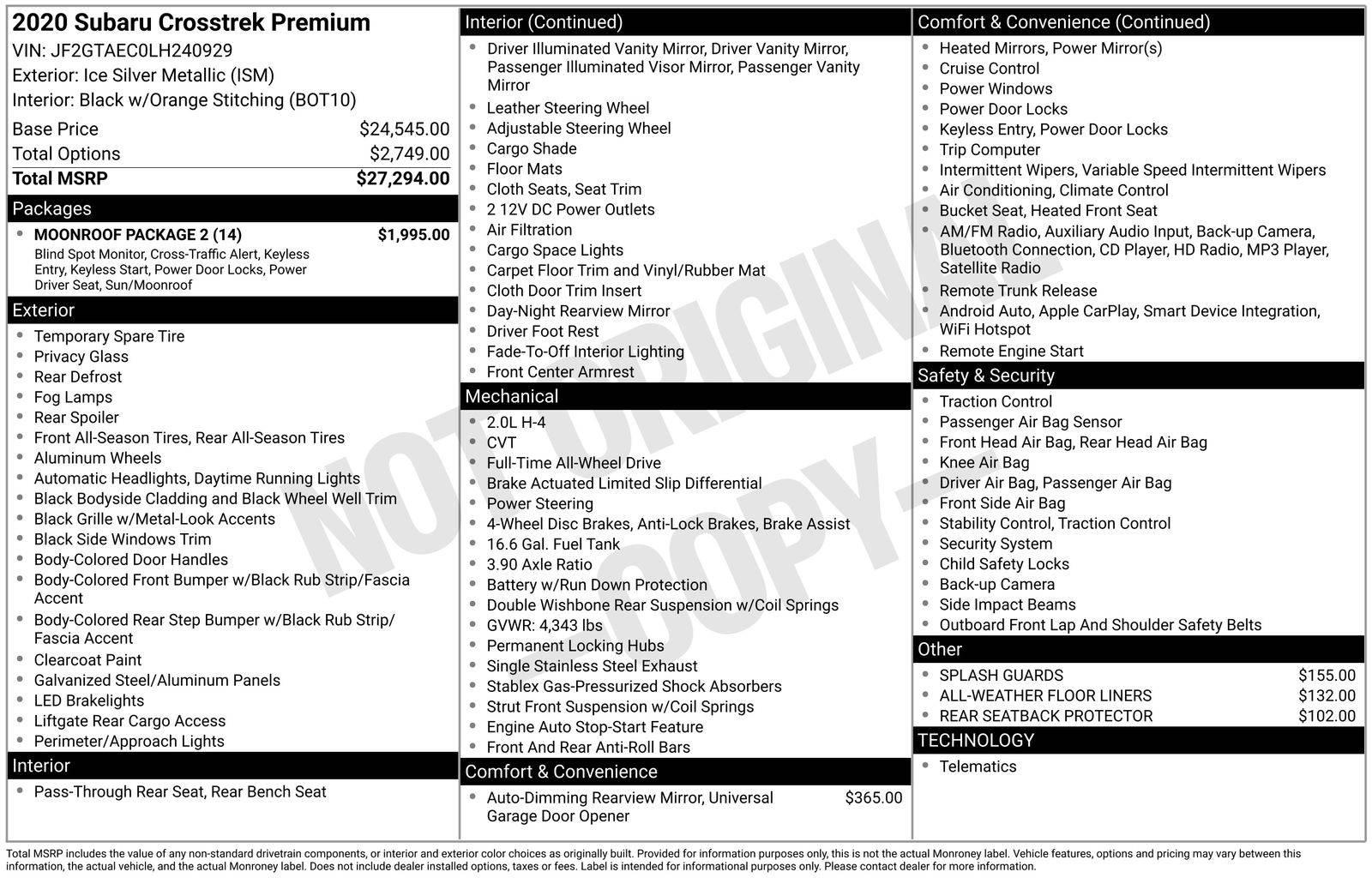 2020 Subaru Crosstrek Premium in Eatontown NJ For Sale - Image 1