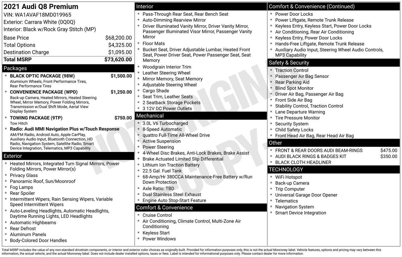 2021 Audi Q8 Premium in Thousand Oaks CA For Sale - Image 1