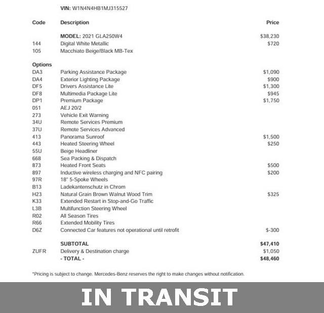 2021 Mercedes-Benz GLA GLA 250 in Silver Spring MD For Sale - Image 1