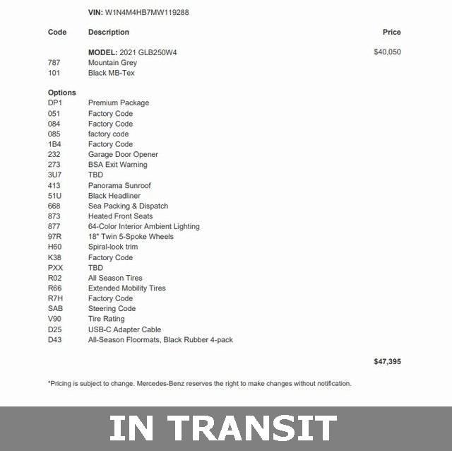2021 Mercedes-Benz GLB GLB 250 in Silver Spring MD For Sale - Image 1