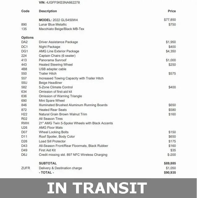 2022 Mercedes-Benz GLS GLS 450 in Silver Spring MD For Sale - Image 1