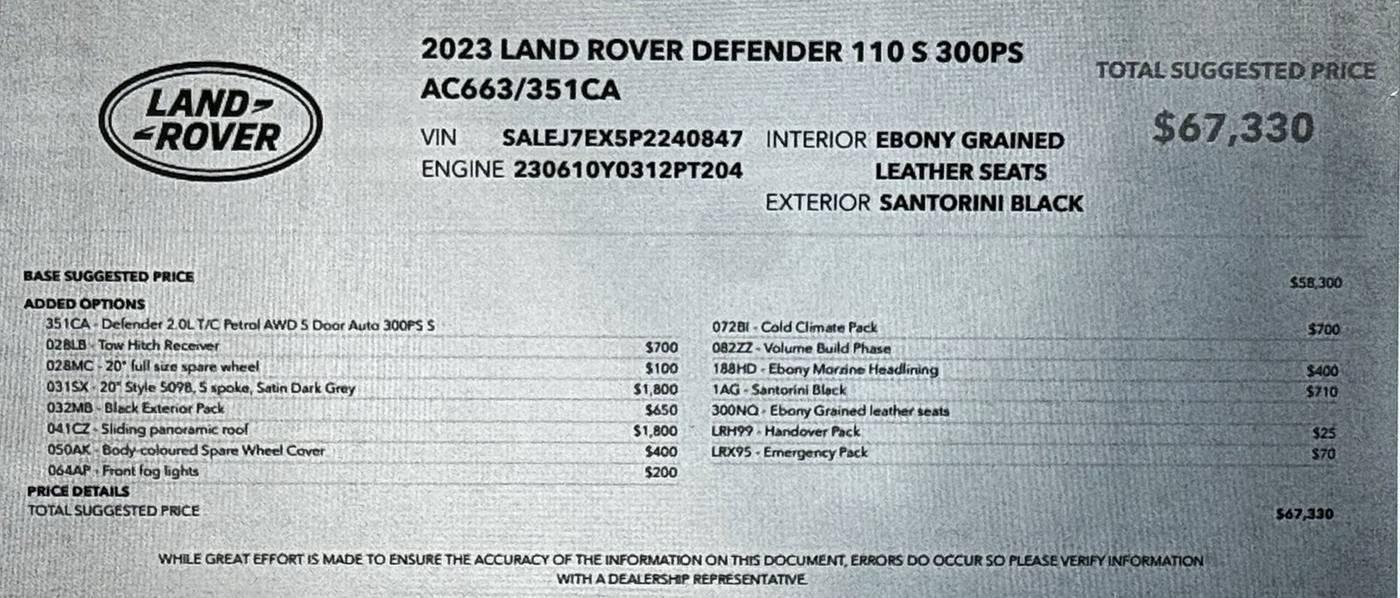 2023 Land Rover Defender S in Alexandria VA For Sale - Image 1